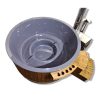 GFK Hot Tub Whirlpool mit Außenofen und mittlerer Treppe von oben